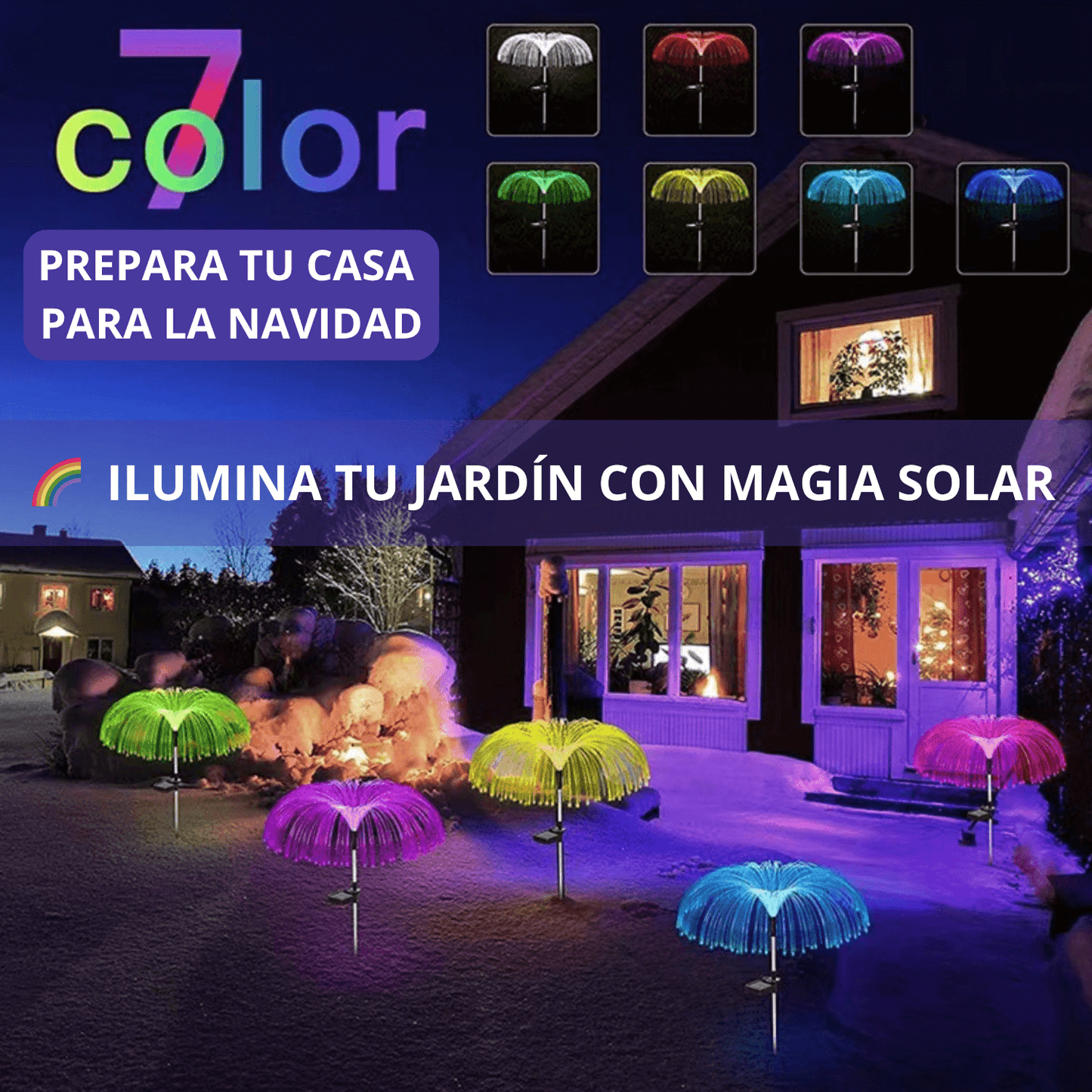 KIT 2 Estacas Medusas Multicolor Solar