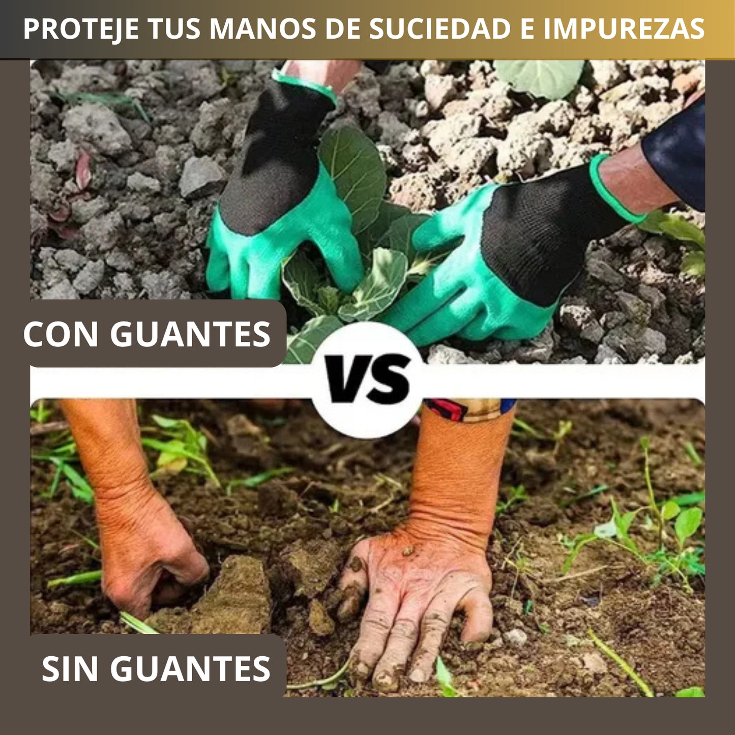 2 Pares De Guantes de Jardín con Garras