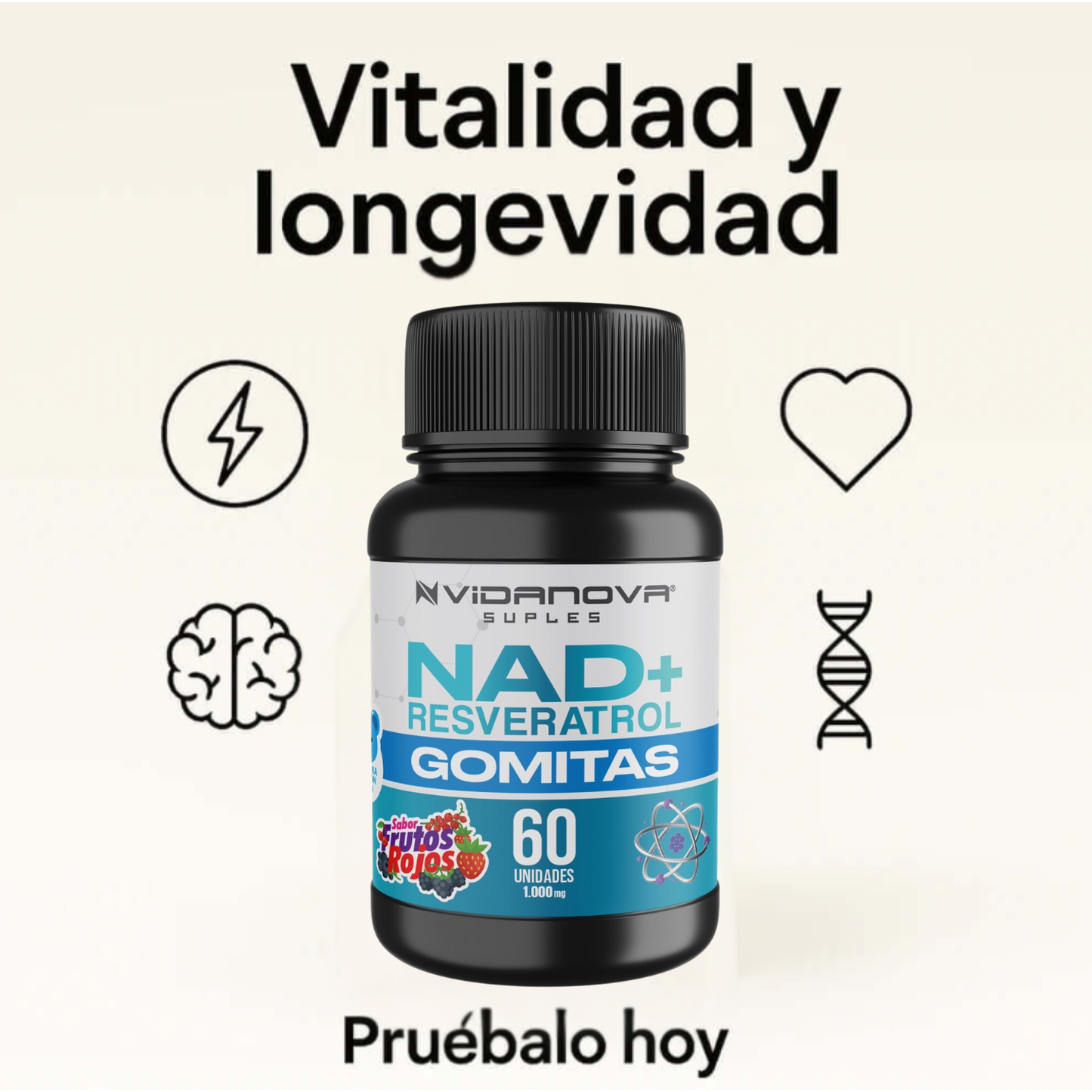 NAD+RESVERATROL 1000mg 60 GOMITAS
