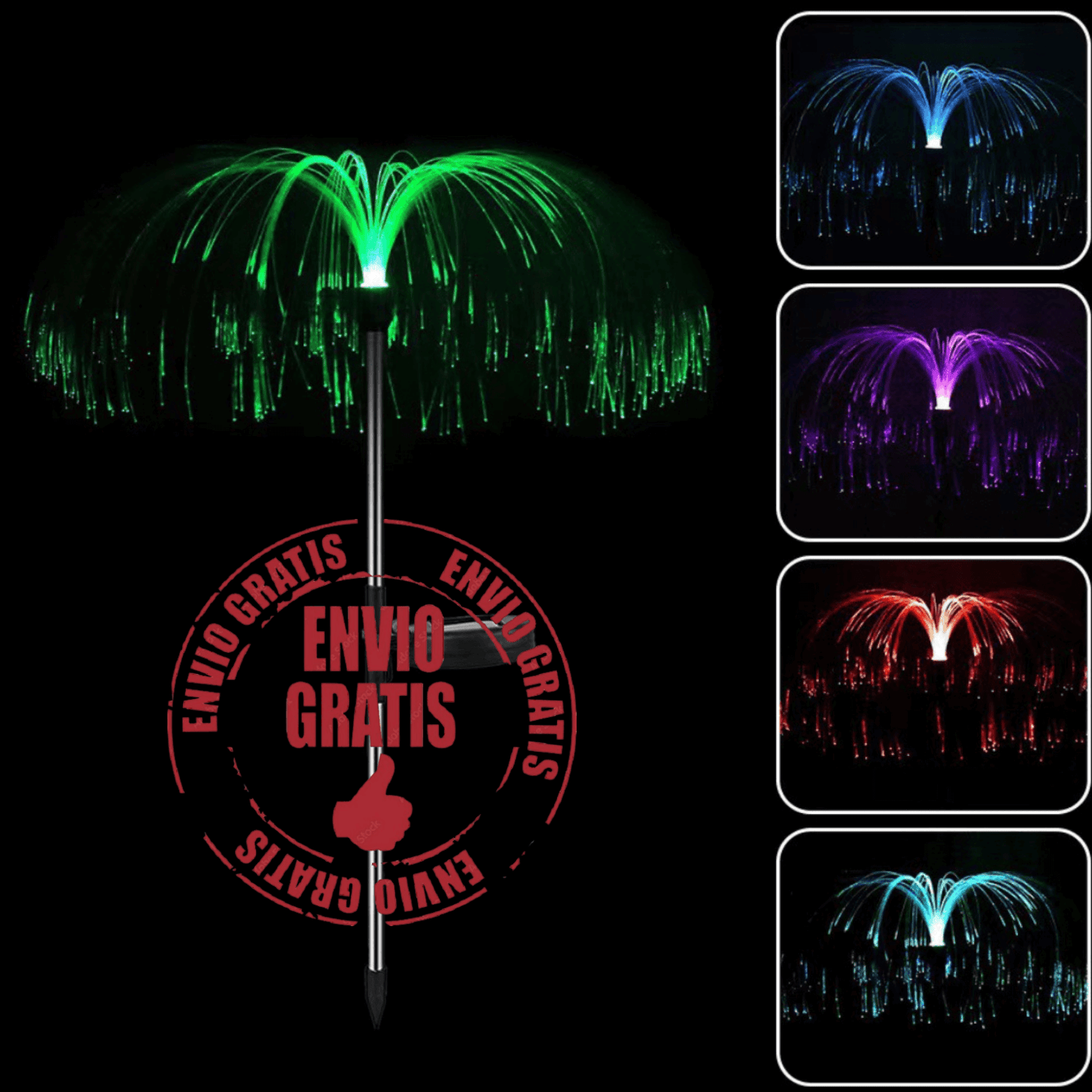 KIT 2 Estacas Medusas Multicolor Solar