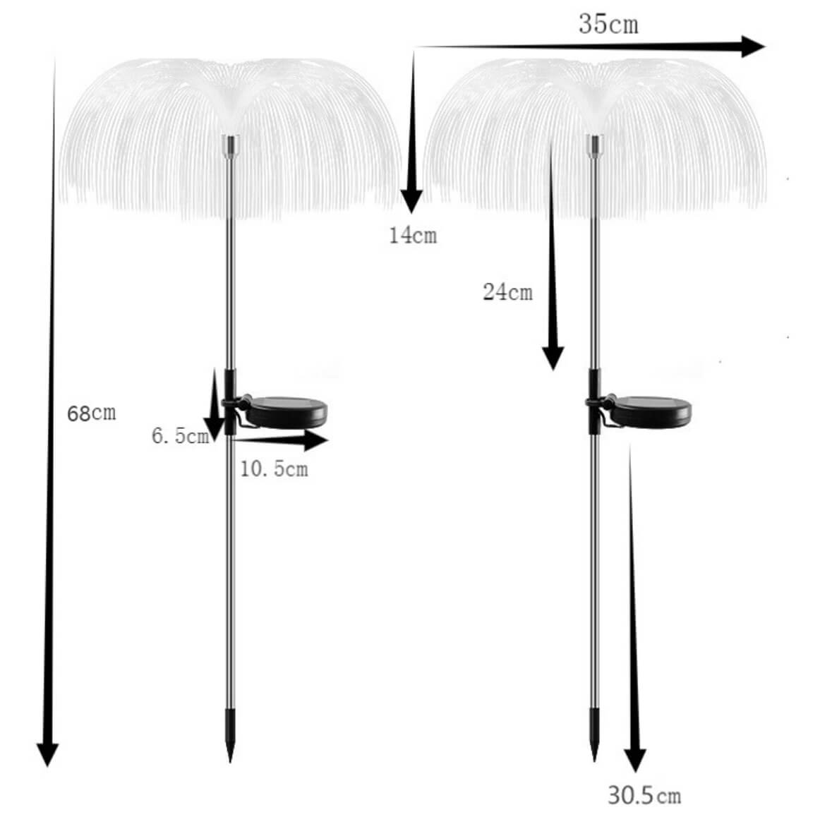 KIT 2 Estacas Medusas Multicolor Solar